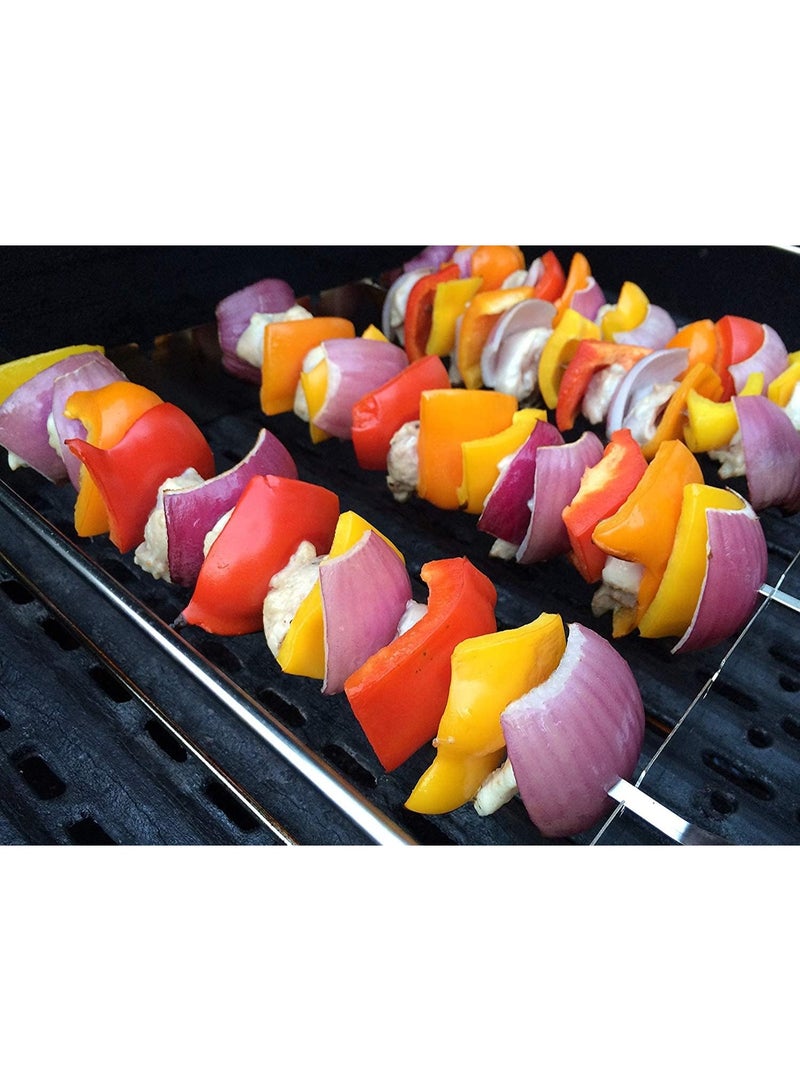 معدنية سكيورز للشواء,كابوب سكيورز,شقة شواء شواء سكيورز,شواء سكيورز مجموعة,شواء قابلة لإعادة الاستخدام (14 "سكيورز (16 حزمة)) - Image 2